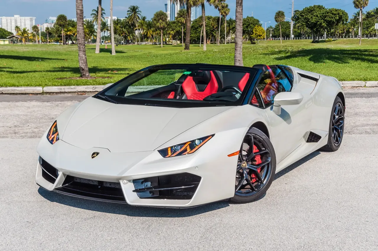 White Lamborghini Huracan Convertible